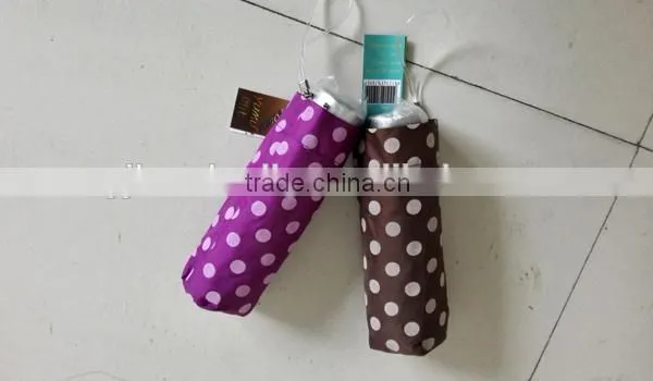 Cute Dot Printing Compact Mini Umbrella 5 Fold