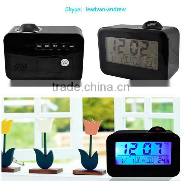 Led Backlight Projection Time Talking Alarm Projector Wall Clock