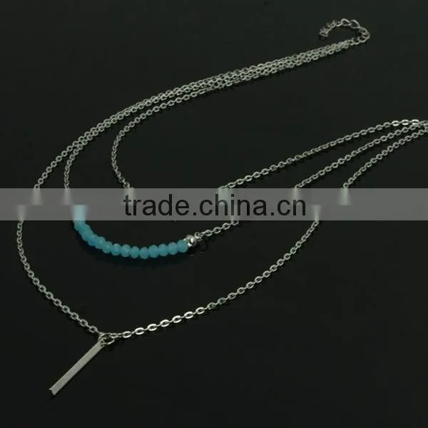 blue crystal intimate fashion teen necklace jewelry, teenage fashion jewelry