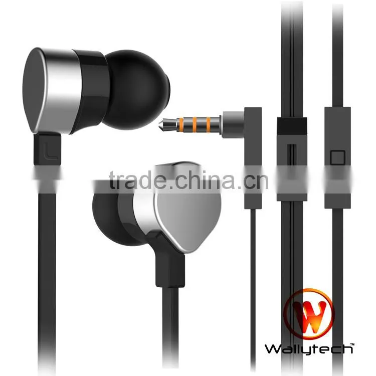 For iphone For Samsung S5 Wallytech Earphone with microphone WHF-125