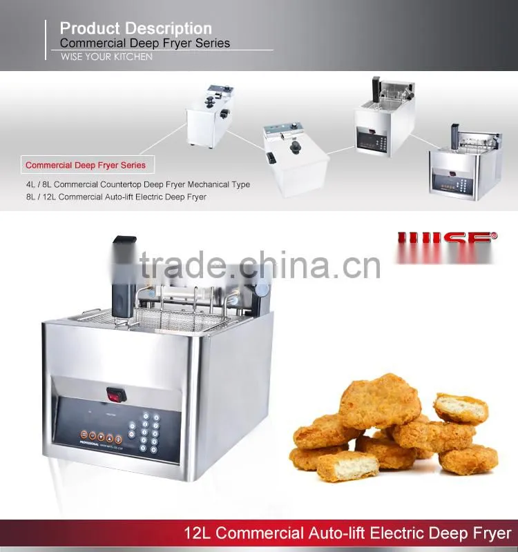 2016 New Product Standard Auto Lift Deep Fryers 12L For Commercial Use