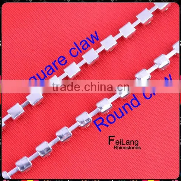 Pearl cup chain silver or golden claw,MOQ 50m paypal accepted,sparse chain,cheap rhinestone chain