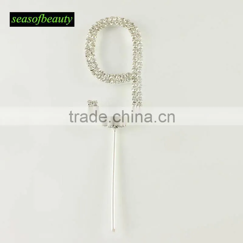Cheap Fashion Rhinestone Cake Topper for Decoration B0299