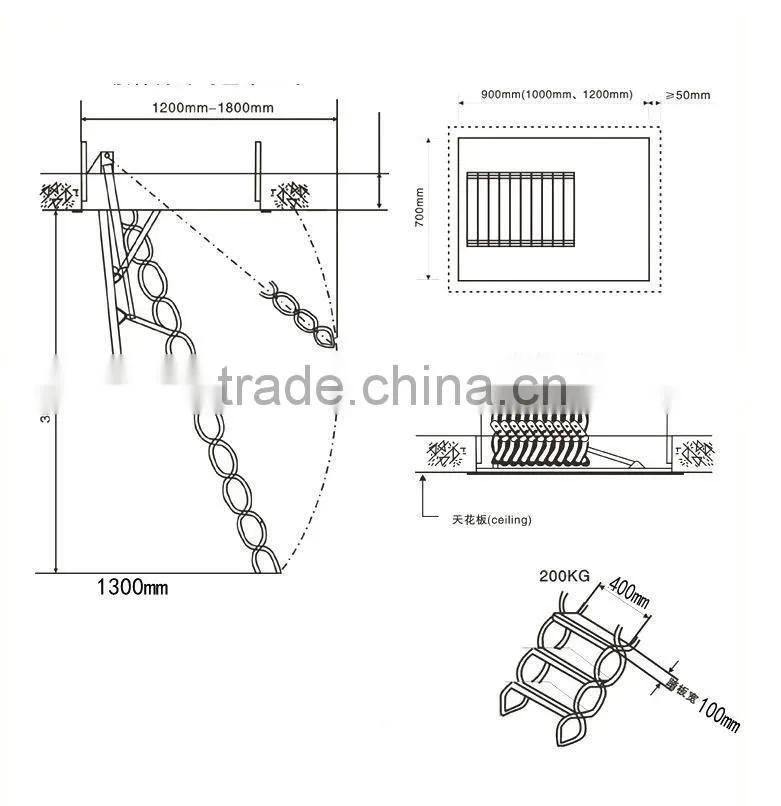 telescopic loft ladders, hydraulic folding attic stairs