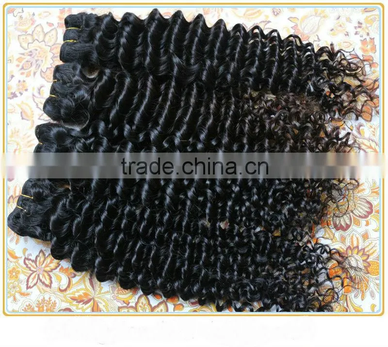 wholesale fashion deep wave unprocessed 100% cheap virgin indian human hair extensions/weft/weaving