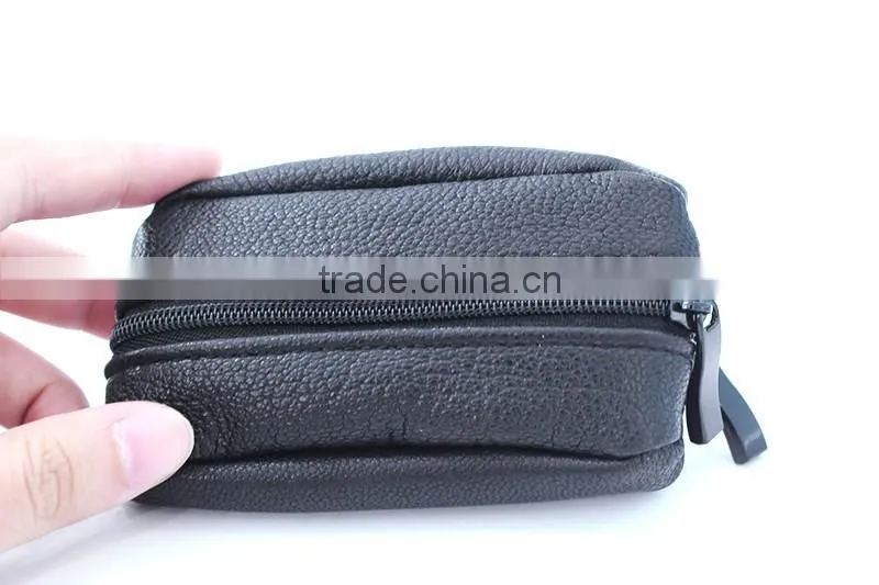 Genuine leather coin bag two zipper closure with key ring Since 1997