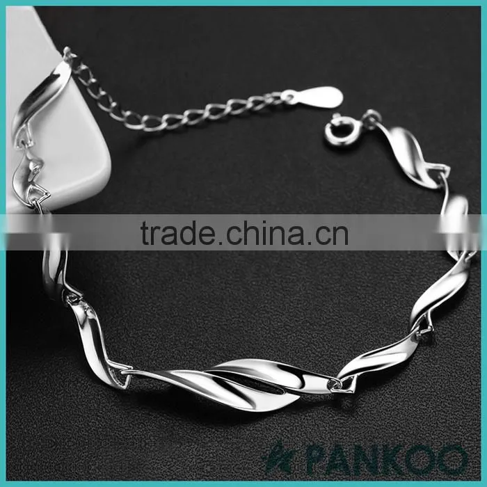 New Designed 2015 S925 silver twisty chain bracelet