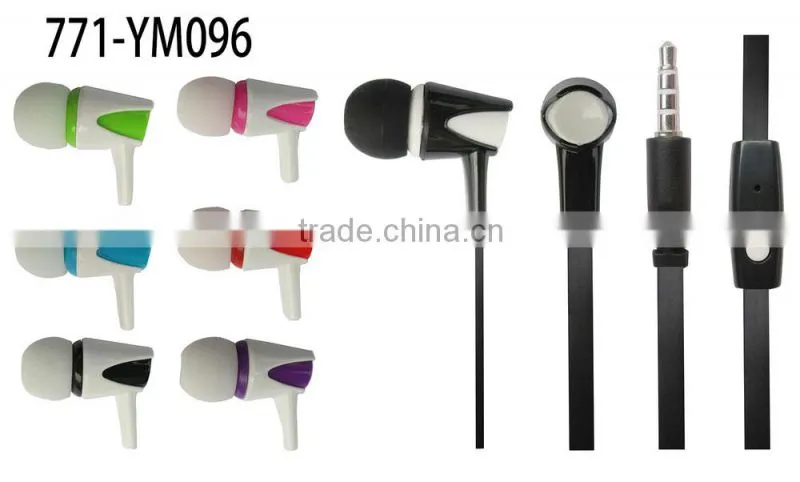 2015 competitive price plastic earphones with mic for smartphone
