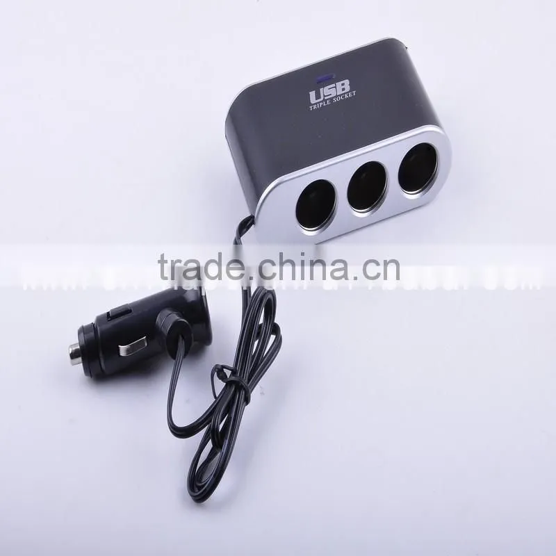 3 Way Toggle Switch Car Cigarette Socket Splitter