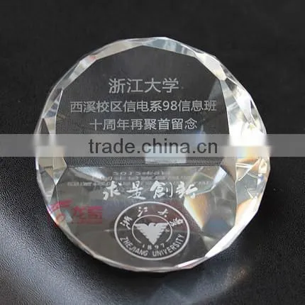customized crystal glass letterweight for decoration or gift