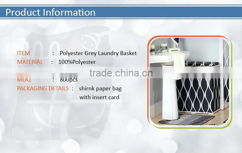 Polyester Grey Laundry Basket