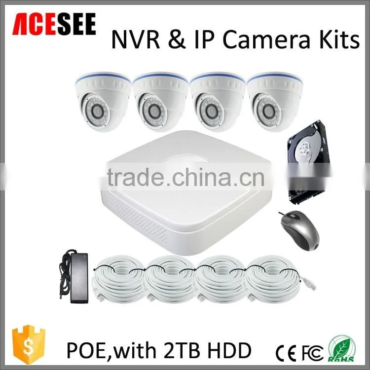 ACESEE Cheap CCTV KIts Security Camera H.264 CCTV IP Camera 4CH NVR Kits
