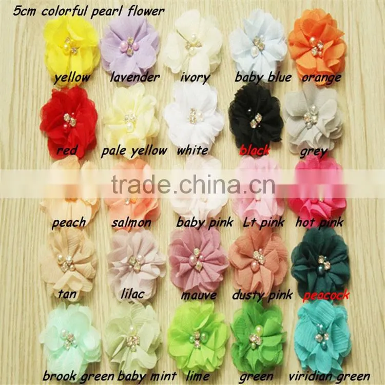 Red Green White Christmas DIY Kit Party Headband Kit -layer satin flower with rhinestone plus crochet elastic headband
