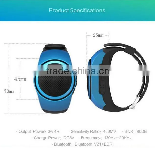 B20 Bluetooth Sports Music Watch Portable Mini Watch Bluetooth 2.1+EDR Sport Speaker TF Card FM Audio Radio Speakers