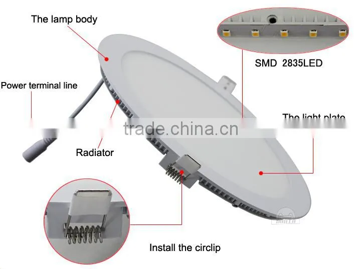 wholesale high quality ce rohs ultra slim 15 watts led panel light round