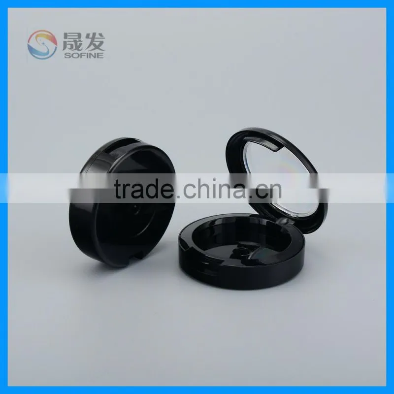 Cosmetics compact powder case with window
