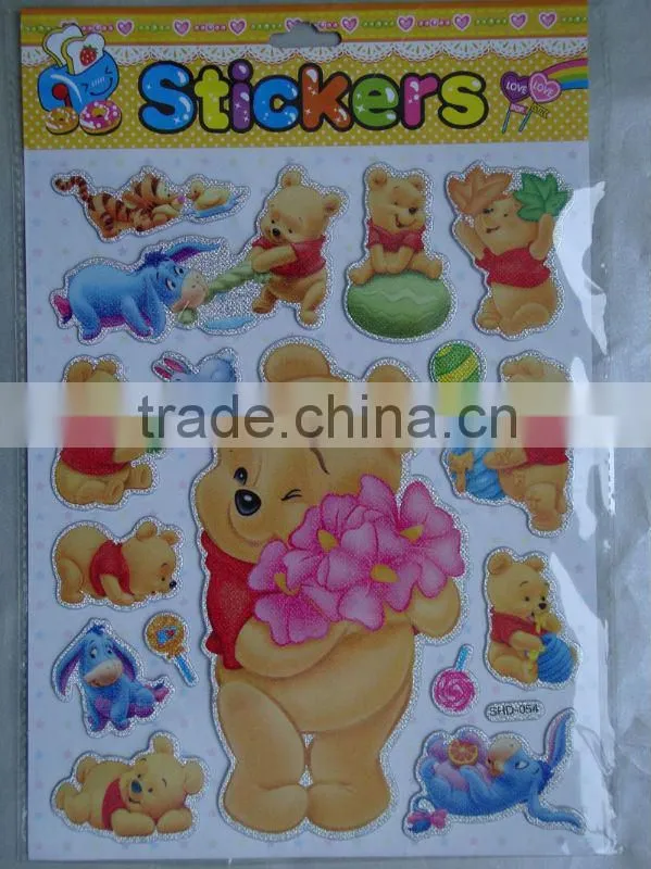 cartoon design puffy stickers/3d sticker
