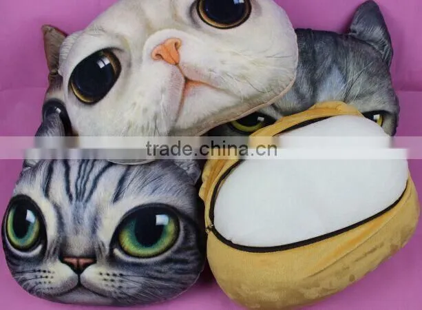 Aimigou plush animal shaped cat face pillows