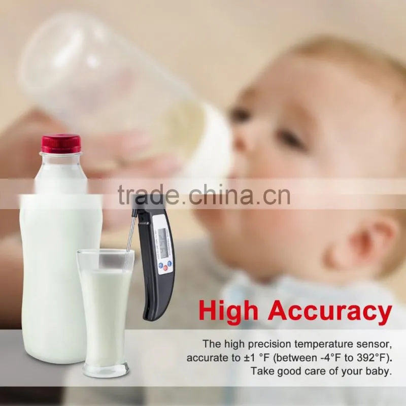 Long Probe LCD Screen Digital Stainless Baby Milk BBQ Meat Cooking Thermometer with Instant Read