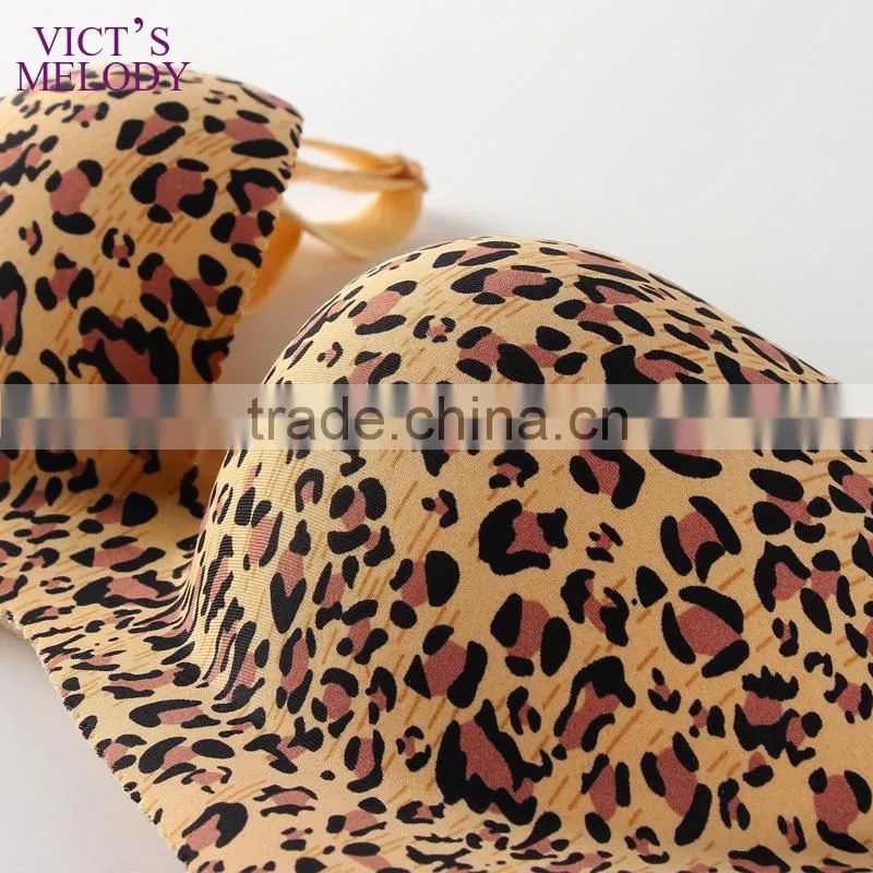 dark brown leopard newest cup shape underwear lady bra