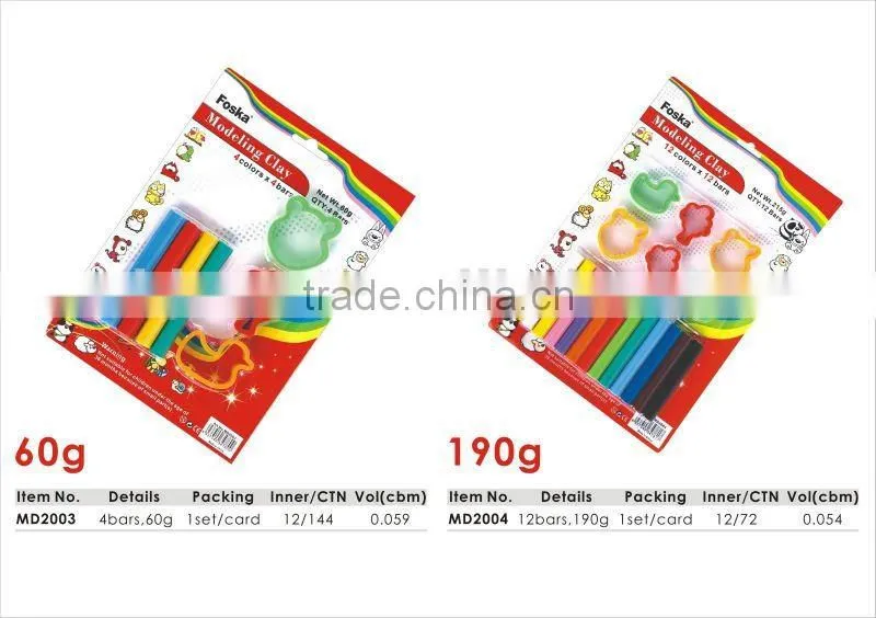 180g 10 Colors*10 Bars Plasticine Modelling Clay/toy modeling clay