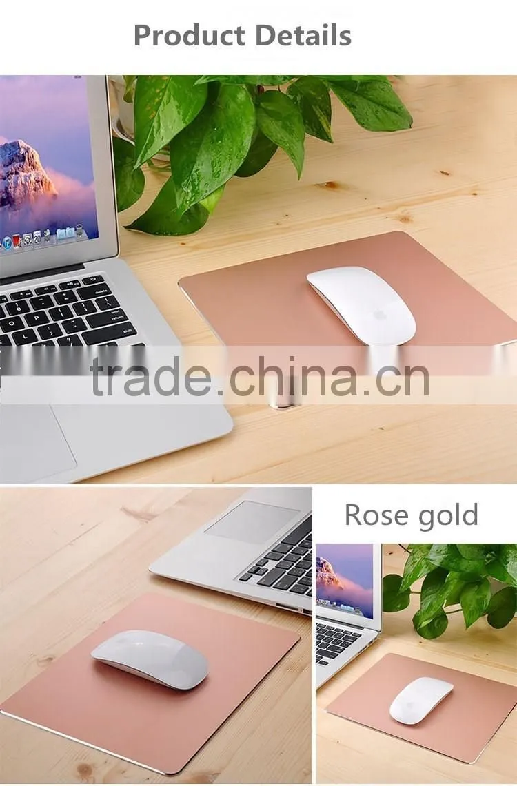 Aluminum Metal Mouse Pad Game Mouse Pad with Non-slip Rubber Base