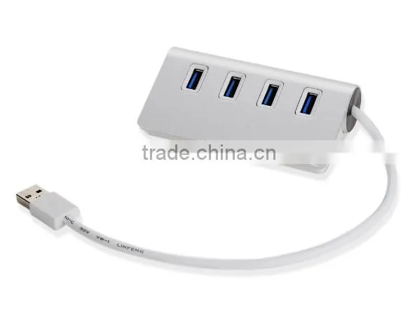 Top grade usb por hub suppliers, Aluminum 4 port usb 3.0 hub (30" cable)