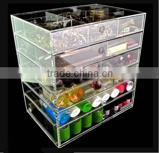 acrylic cosmtic storage box with drawer