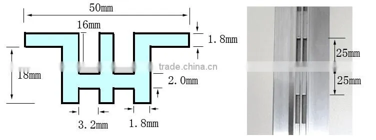 Aluminium single/ double slotted channel