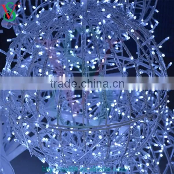 Large led christmas ball motif lighting artificial tree for shopping center