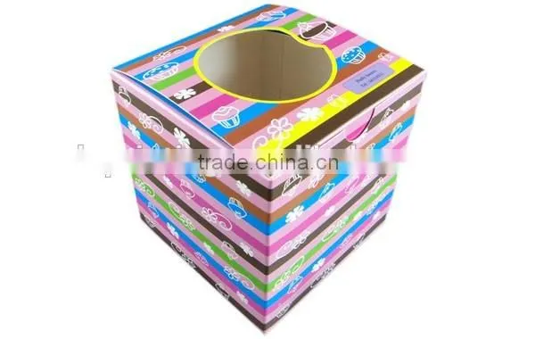 cake pop box with window/ cake pop packaging box with ribbon
