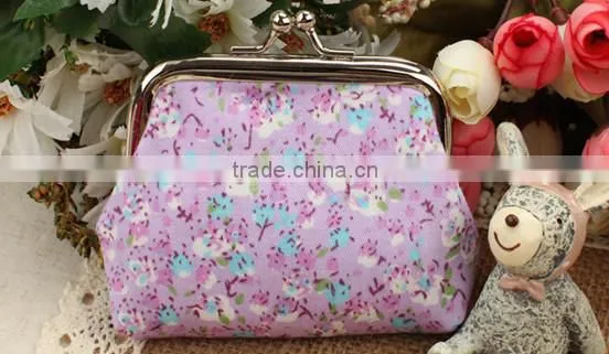 2014 New Fashion Sweet Flower Clip Coin Puse