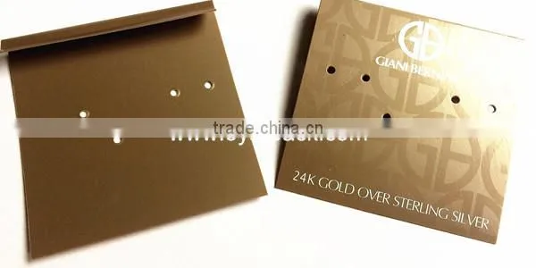 black plastic custom printed earring card with hooker hole