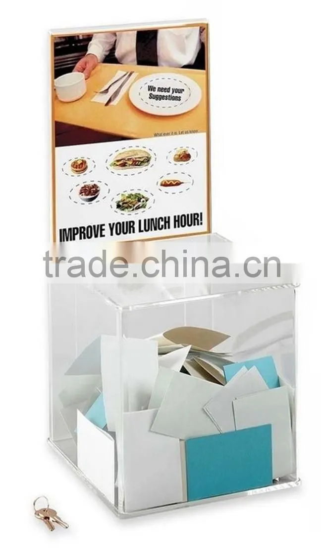 wholesale acrylic secure donation box
