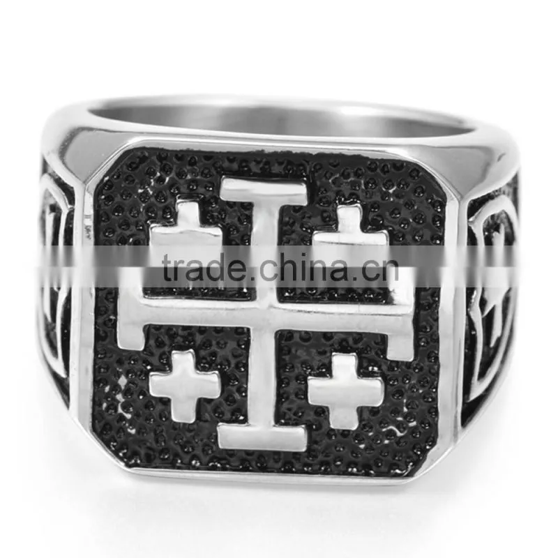 Jingli Jewelry stainless steel cast cuban curb link mens rings (HF-010)