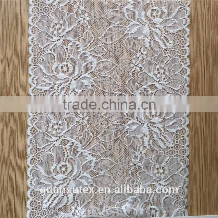 Bright Yarn Rose Flower Pattern French Lace Trimming For Prom Dresses