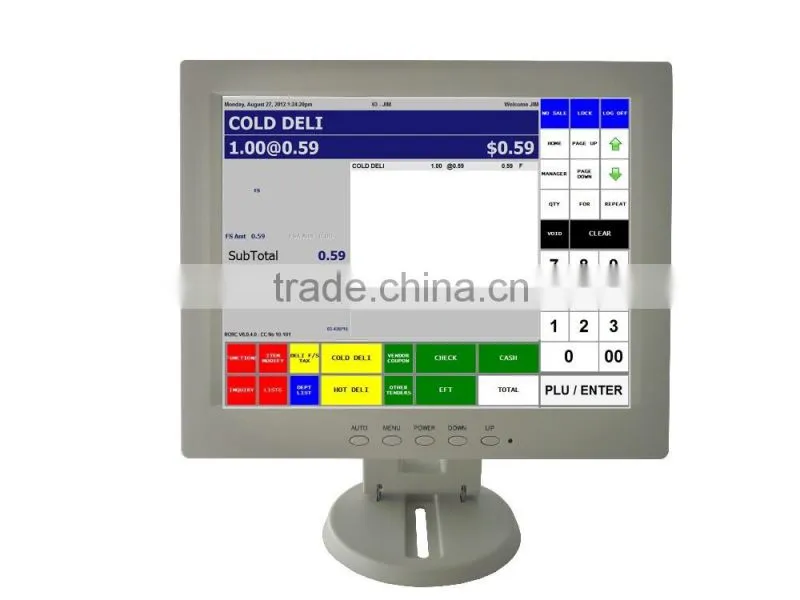 White 12" inch Touch Screen Monitor LCD VGA