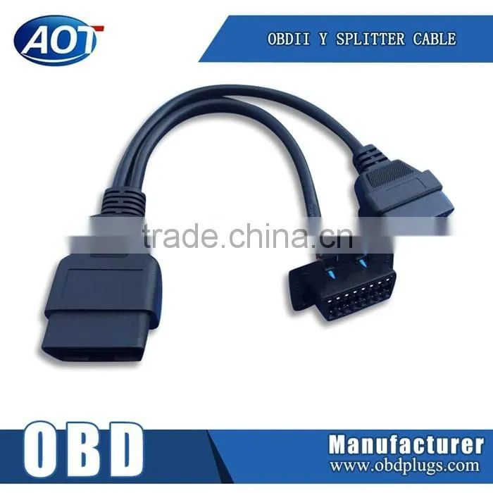 OBD2 Y Splitter Cable OBD Male to Dual Femlae Cable