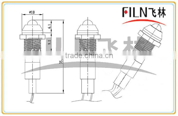 Red 8mm Metal led pilot lamp 220V panel light raised rgb led indicator light led flat panel lighting