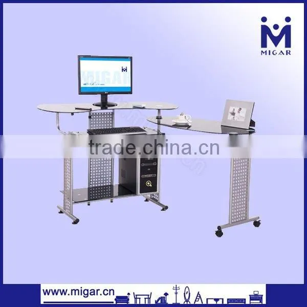 Tempered Black Glass Long Computer Desk MGD-1097M