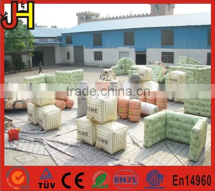 Air tight inflatable paintball barriers, paintball inflatable bunkers, inflatable movable barriers