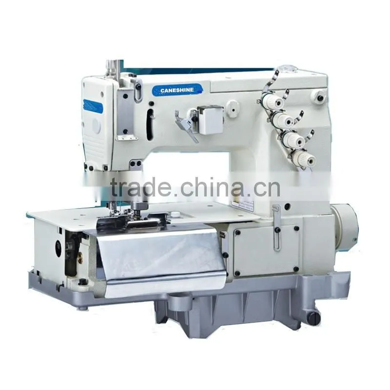 Making Belt Loop With Front Cutter Interlock Industrial Sewing Machine Double Needle Price CS-2001C