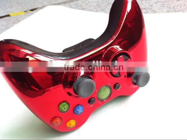 Red Chrome front shell+Black back shell with transforming D-pad for xbox360 Slim