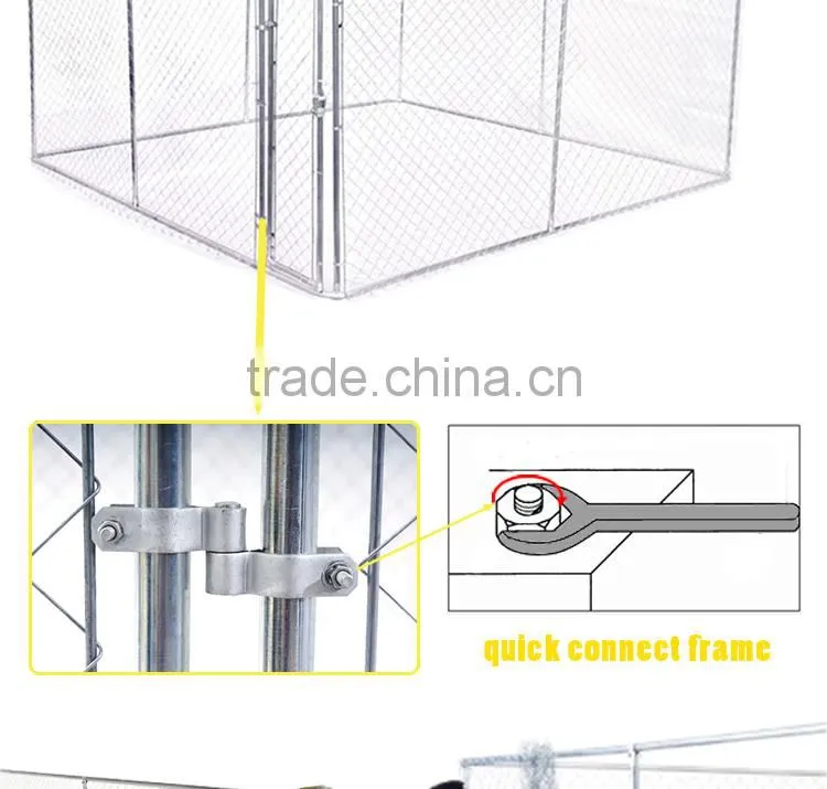 Custom logo large outdoor galvanized chain link dog fence kennel dog cage fence