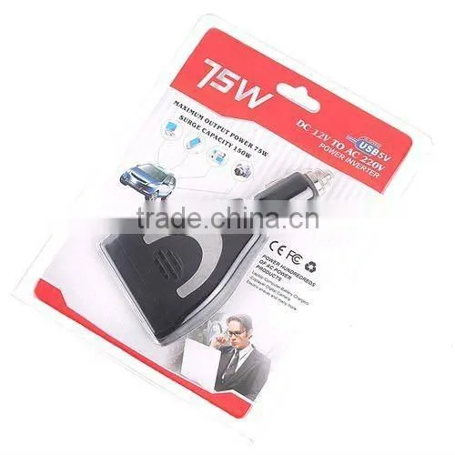 75W Car Power Inverter Charger DC 12V to AC 220V USB 5V