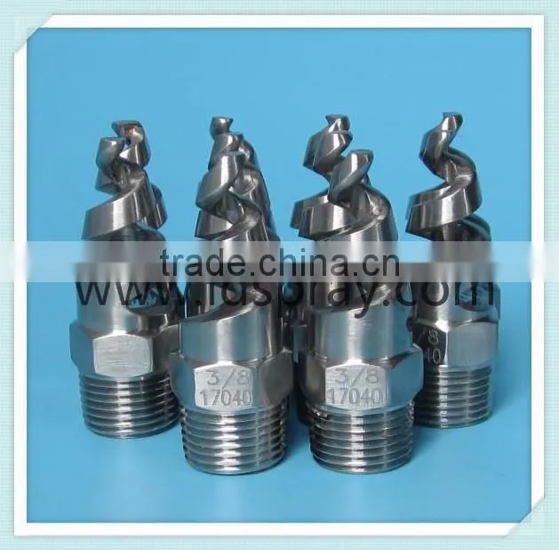 Stainless steel or brass or PP plastic solid cone spiral water nozzle