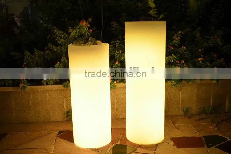 LED cylindrical decoration vase/outdoor decorative planter/ muti-color changing led flower vase