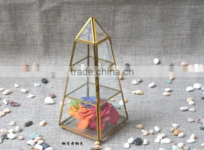 Attrative home decor geometric glass terrarium wholesale container