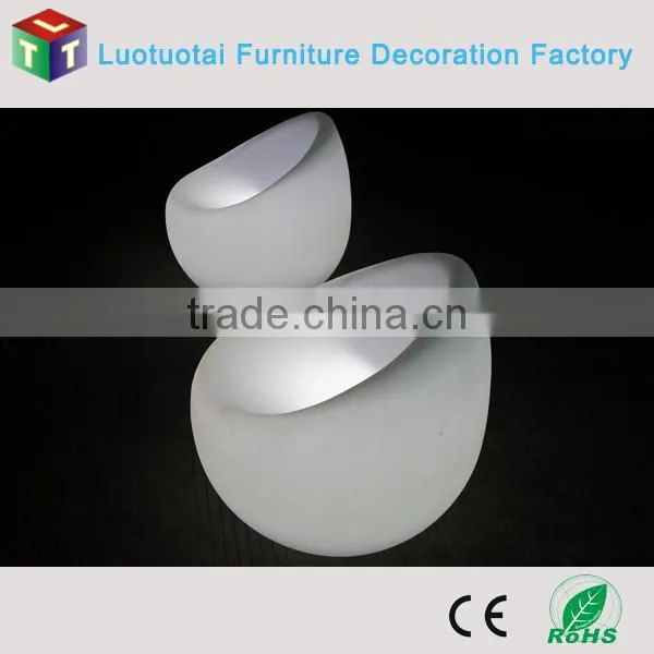 PE plastic illuminated rechargeable battery led bar chair