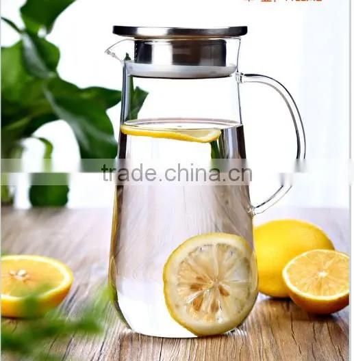 Clear Glass Water Jug Set with two glass water cups